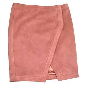 LF SEEK The Label Pink Faux Suede Wrap Skirt, Size Medium